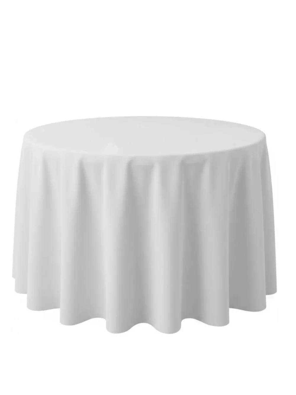 Classic Tablecloth 100% Polyester WASHABLE Wrinkle-Free 108” ROUND - WHITE